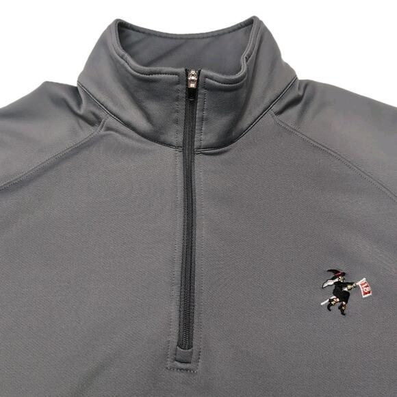 Dunning Golf 1/4 Zip Performance Pullover Mens M Gray Halloween Witch Broom READ - Picture 5 of 15